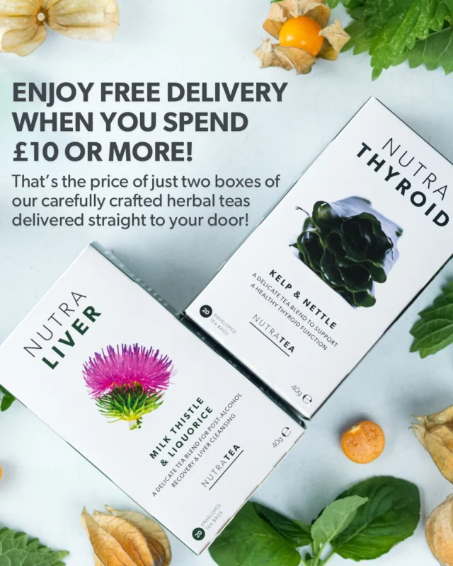 Did you know? At NutraTea, we offer FREE delivery when you spend just £10 or more! 🚚✨ That’s the price of just two boxes of our carefully crafted functional herbal teas (£5.99 each), delivered straight to your door. Whether you’re restocking your favourites or exploring new blends, it’s never been easier to enjoy the benefits of NutraTea. 🍵💚 Shop now at www.nutratea.co.uk and let us take care of the delivery! #NutraTea #FreeDelivery #ShopOnline #HerbalWellness #TeaLovers #HerbalTea #HerbalRemedies #HealthFood #BuyDirect #TeaLover #TeaDelivery #HealthFood #HealthyChoices